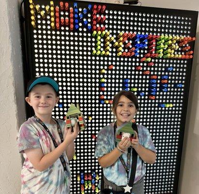 6 Foot Lite Brite and Students' 3D Prints