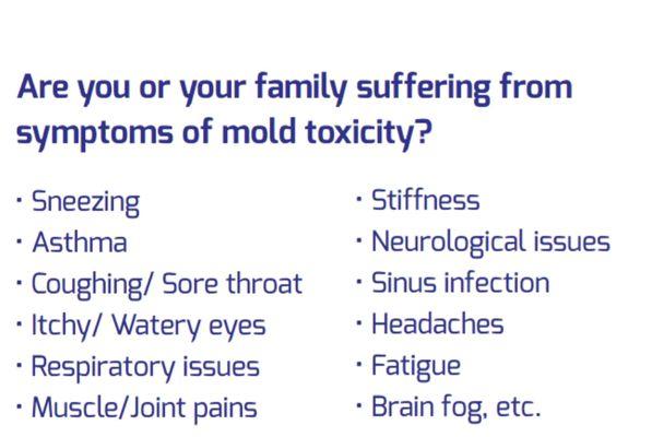 Symptoms of mold and fungus growth .