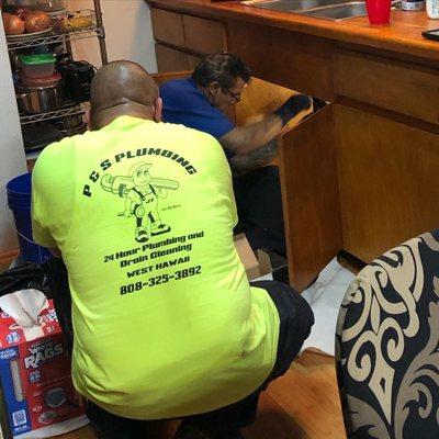 Michael & Maurice fixing my leaking kitchen sink