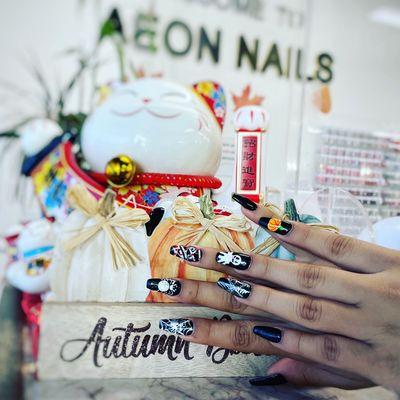 #nailsart #acrylicnails #dip #fullset  #manicure #GelX#halloween2022 #Fall2022