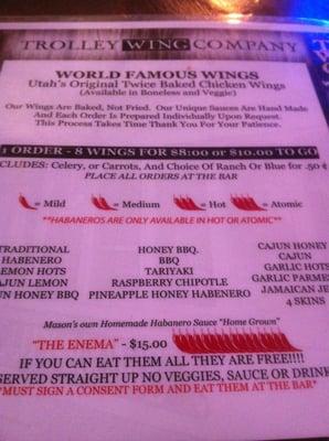 The Enema! Finish 12 wings and they are free!