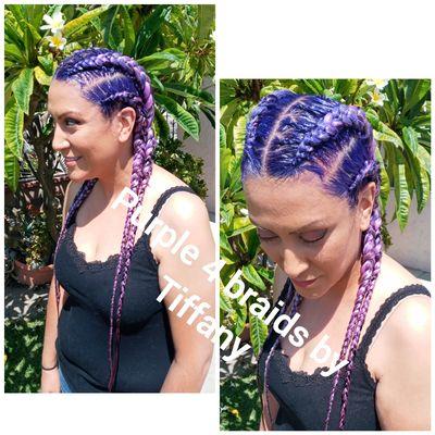 She ask for purple 2braids here it is.One happy client.