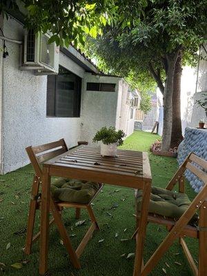 Patio of one of the recovery homes.