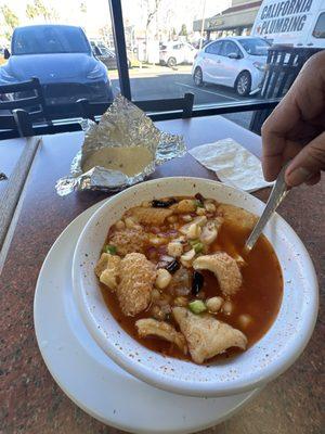 Large order of menudo with everything in it