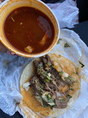 birria taco n consome