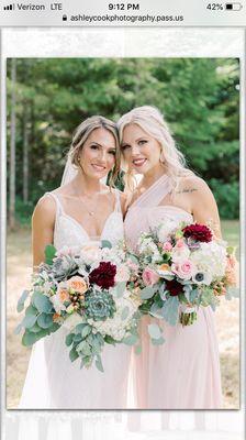 Beautiful bride, bridesmaid and wedding bouquets from one of our summer weddings!