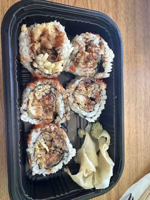 Spider Roll, 5 pieces, not 6 as is on the menu and online