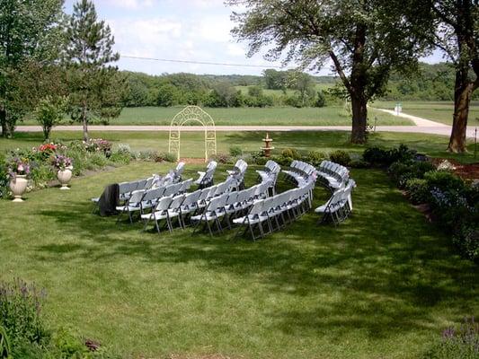 Wedding setup in the front garden.