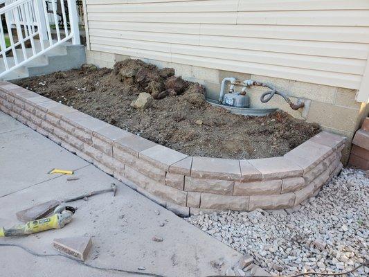 This the process  of the pavers  wall