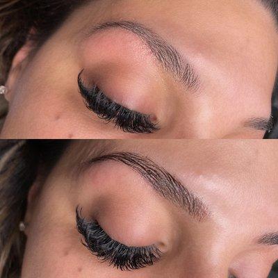 Eyebrow shaping lamination with tint