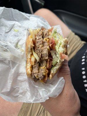 Hubby's double bacon cheeseburger. He loves a good burger, and was not disappointed- $5 and change. Crazy!