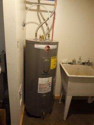 New hot water heater installed