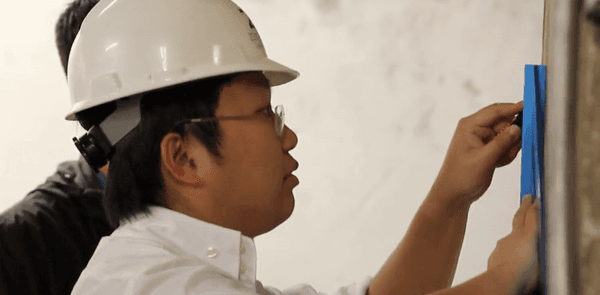 Vincent marking column in Non-Ductile Concrete building.