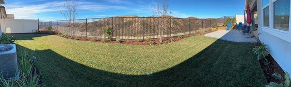 Panorama of yard project in Santa Clarita