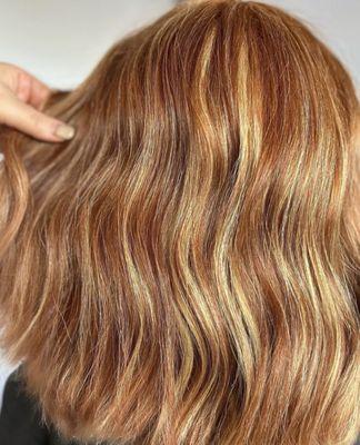 Copper color with highlights + blowout