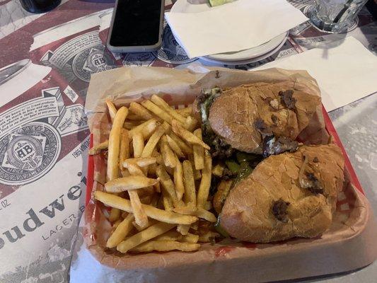 Philly Cheese Steak and French Fries