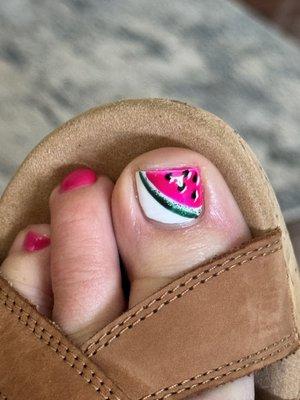 Watermelon toes!  Sorry my toes are normally funny.