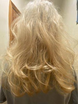 A supposedly double process for a platinum blonde