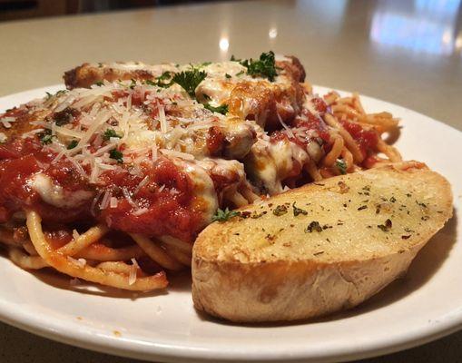 Chicken Parmesan spaghetti