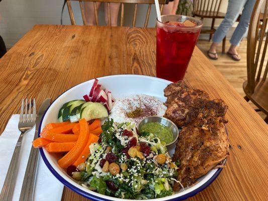 Chicken platter w crudités instead of bread