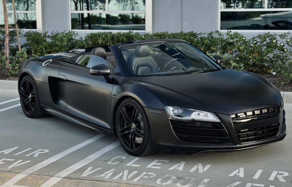 Audi R8 wrapped in Satin Black