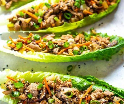 Whole 30 Lake City Lettuce Wraps, allergy friendly, water chestnuts, mushrooms, choose between soy or chicken