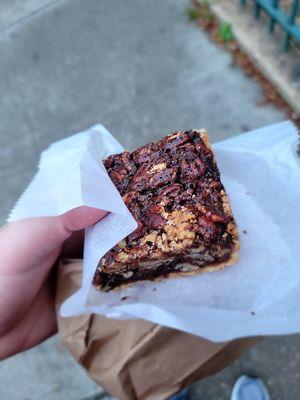 Dark Chocolate Pecan Square. Outstanding