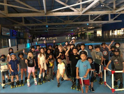 They used scooters & tools to help them learn how to skate independently.