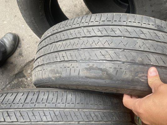 Bad tires due to poor alignment