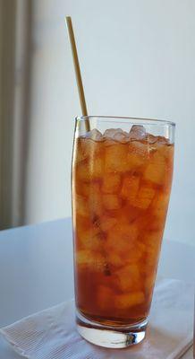 Ice Tea with bamboo straw