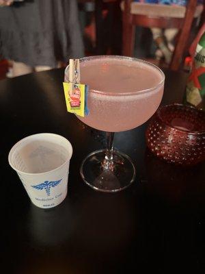 Bubblegum martini and Mexican candy shot