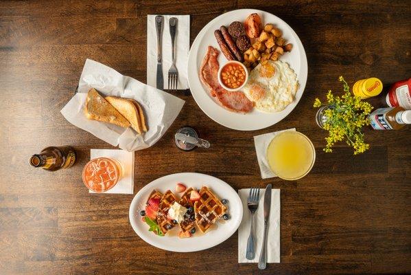 Starting the day right with a hearty Traditional Irish Breakfast and bottomless mimosas!