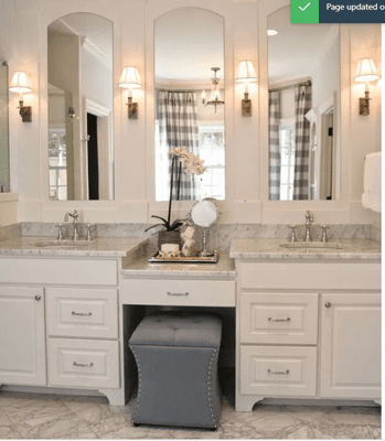 Split level bathroom quartz