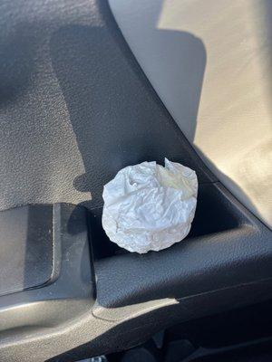 My crumpled sandwich wrapper