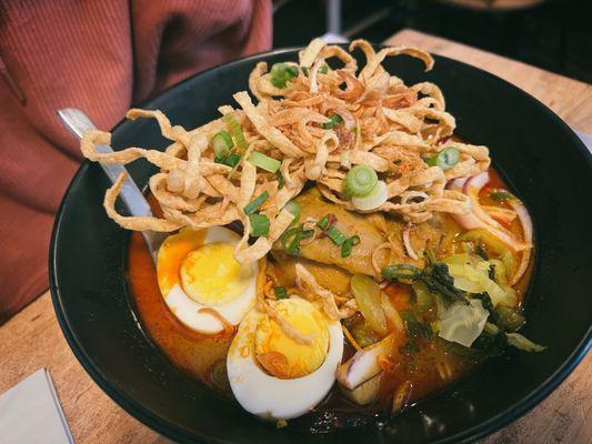 Khao Soi - northern Thai style egg noodles in curry broth