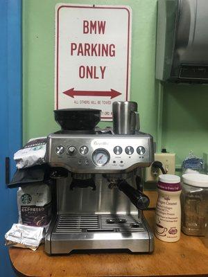 The really nice espresso maker my parents have is a nice, unexpected touch