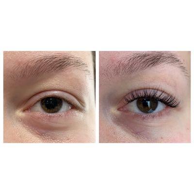 Lash Extensions before & after