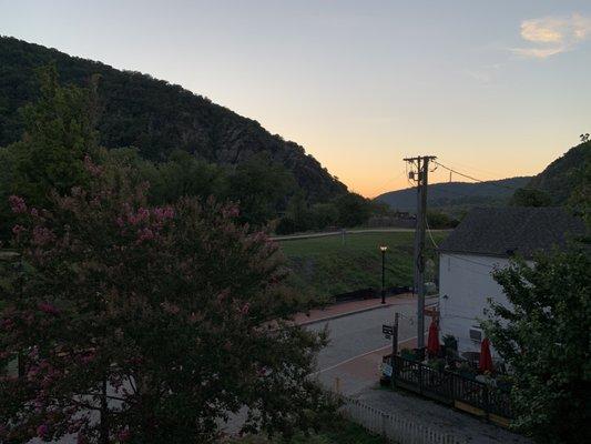 Sunrise over Maryland Heights and the Potomac & Shenandoah Rivers.