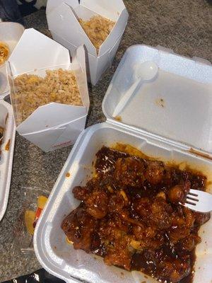 orange chicken & fried rice