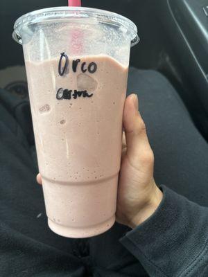 An Oreo shake... it's pink, doesn't show well