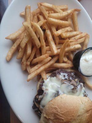 Mushroom Swiss burger