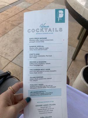 Drink menu