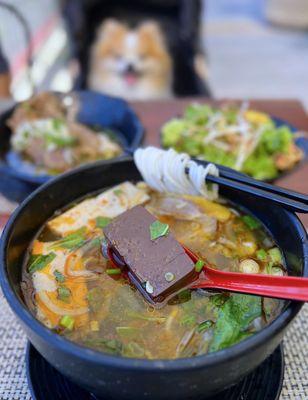 Bún Bò Huế: Spicy Beef Noodle Soup | $16.95 + $5 sườn bò (beef rib)