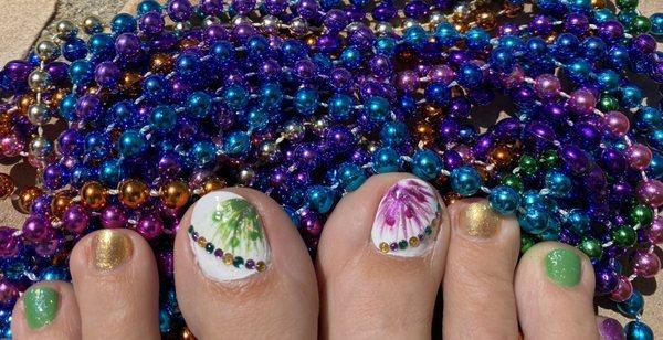 Mardi Gras style Nails for New Orleans!