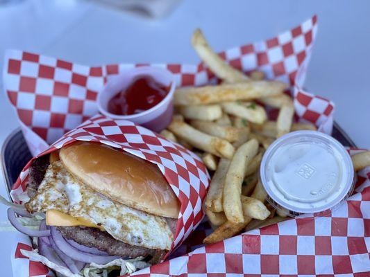 Fried Egg Cheeseburger