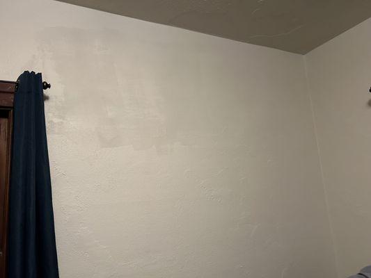 "Repaired" and repainted wall