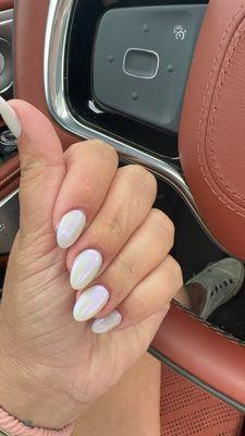 Acrylic full set- white with chrome