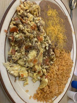 A different view of the machaca-- eggs were overdone but the dish was tasty