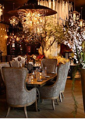 Rustic chandelier at The Wolf by Vanderpump at Lake Tahoe Harveys Hotel & Casino.