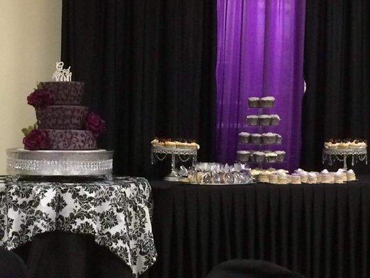 Cake and dessert table. Set up was done by Rosy's.